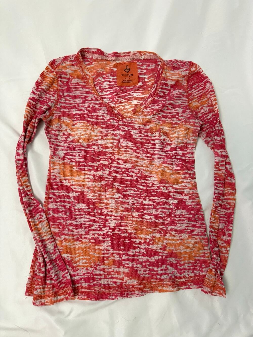 Energie Pink Orange Abstract Thermal Top Large